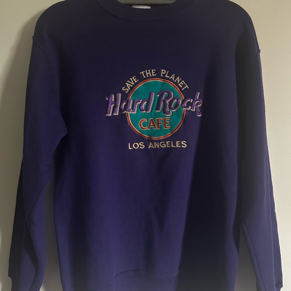 Hard Rock Cafe Los Angeles Purple Crewneck Sweater